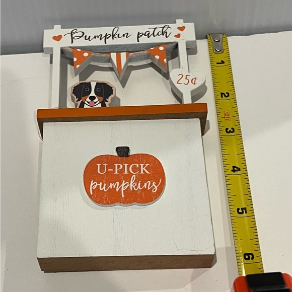 🍁🍁Adorable Wooden Fall Blocks- Set of 2- NWT - Picture 4 of 5